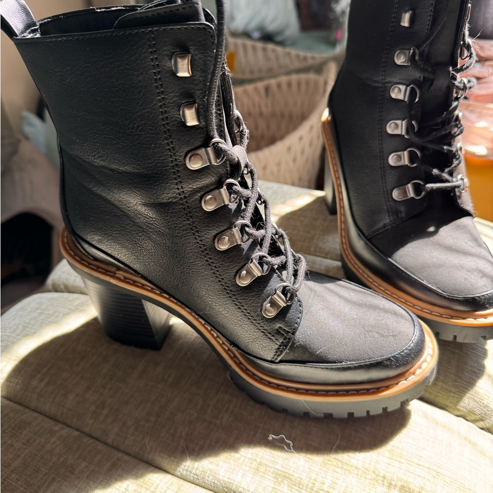 Laced Up Heeled Boot